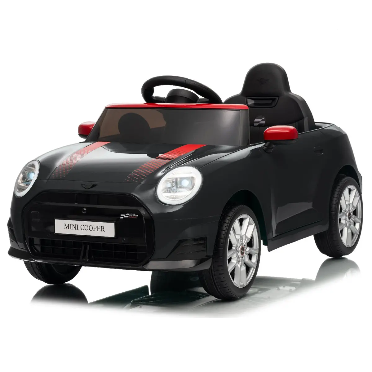 Licensed Mini Cooper Ride On Car For Kids, 12V Electric Battery Powered Vehicle With Remote Control, Led Lights, Mp3 Player & Transport Wheels, Gift For Boys & Girls Ages 3+ 4
