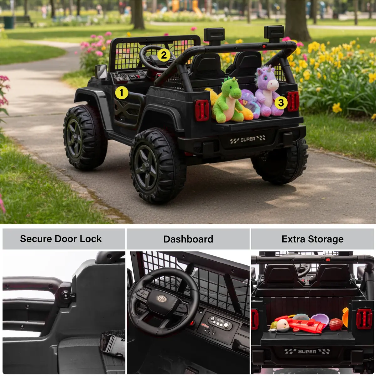 2026 New Jeep Outreach 2 Seater 24V Jeep Style Kids Ride On Car With Parental Remote Control 4