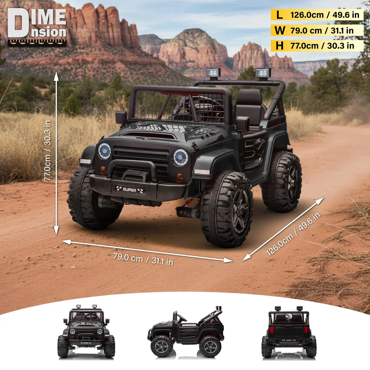 2026 New Jeep Outreach 2 Seater 24V Jeep Style Kids Ride On Car With Parental Remote Control 5