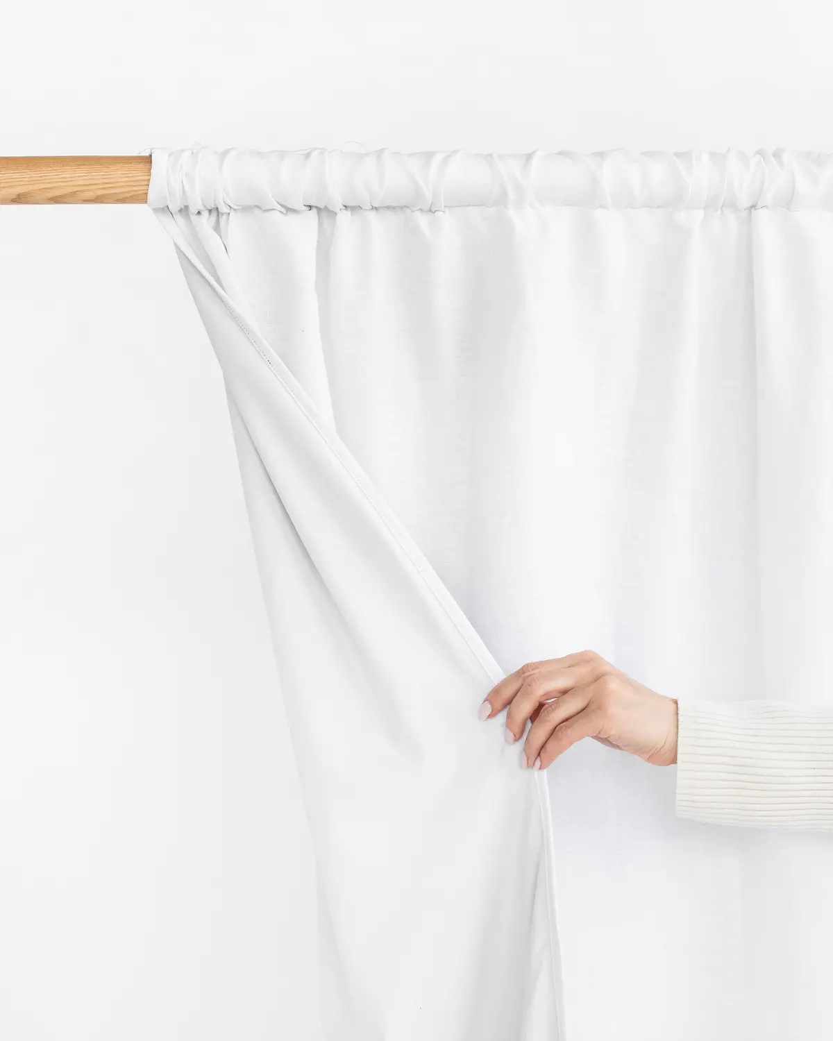 Magiclinen Blackout Linen Curtain Panel (1 Pc) In White 1