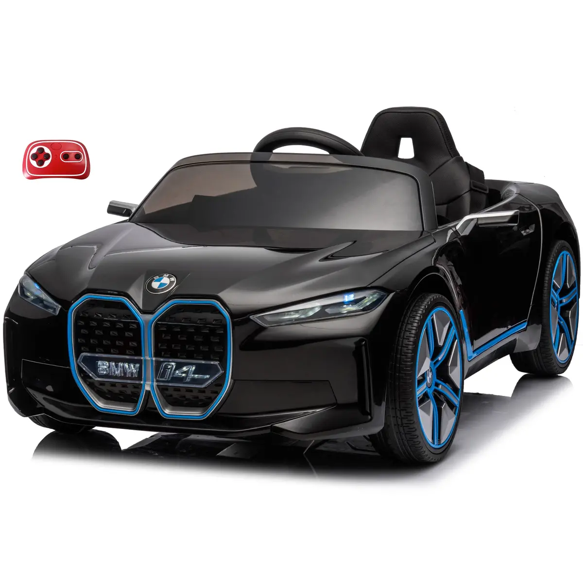 Bmw I4 12V Ride On Car For Kids With Remote Control, Led Lights And Music 1