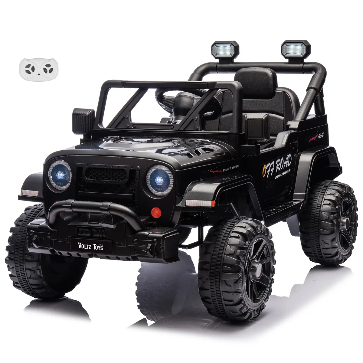 Jeep 12V Kids Ride On Car Toy With Open Doors, Realistic Lights And Remote Control 1
