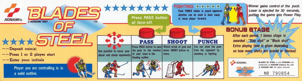Blades Of Steel Instruction Decal 1