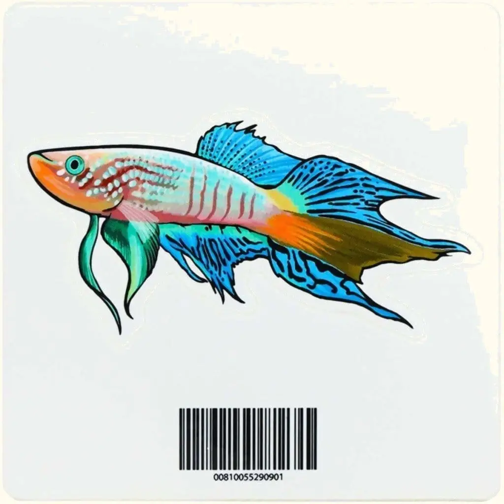 Blue Gularis Killifish Decal Sticker 1