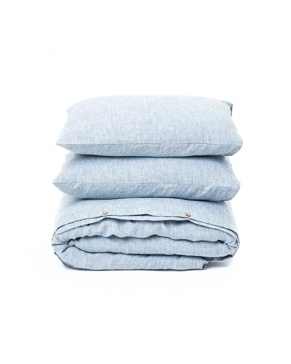 Magiclinen Blue Melange Linen Duvet Cover Set (3 Pcs) 1