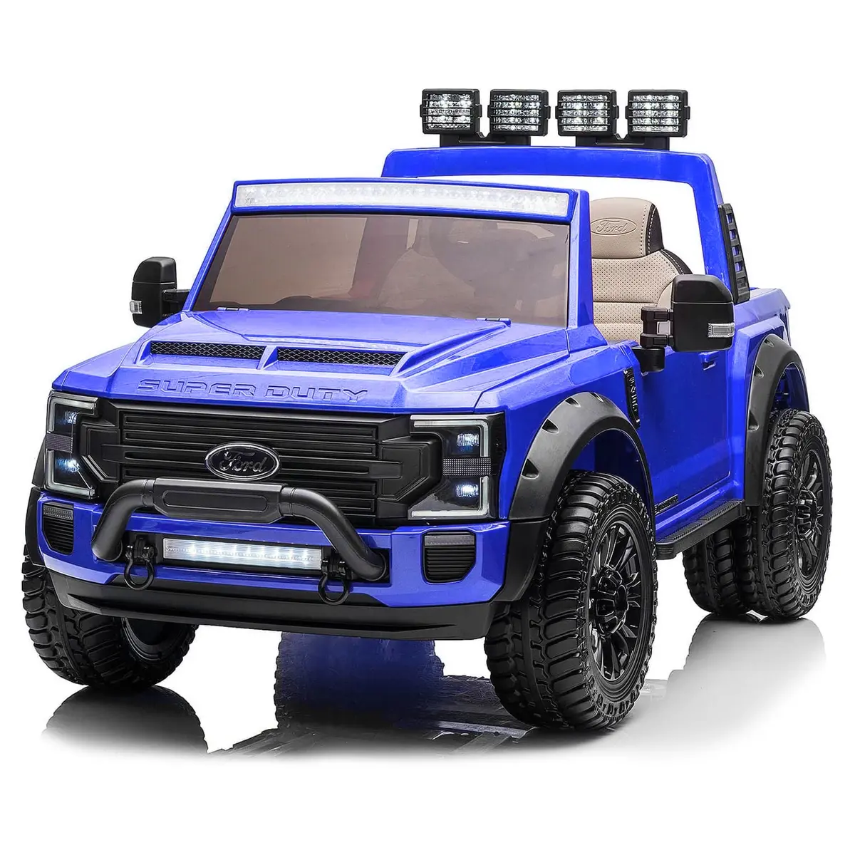 Ford Super Duty F450 Dually 2 Seaters 24V Ride-On Truck With Dual Rear-Wheel, Remote Control, Eva Tires, Licensed 5