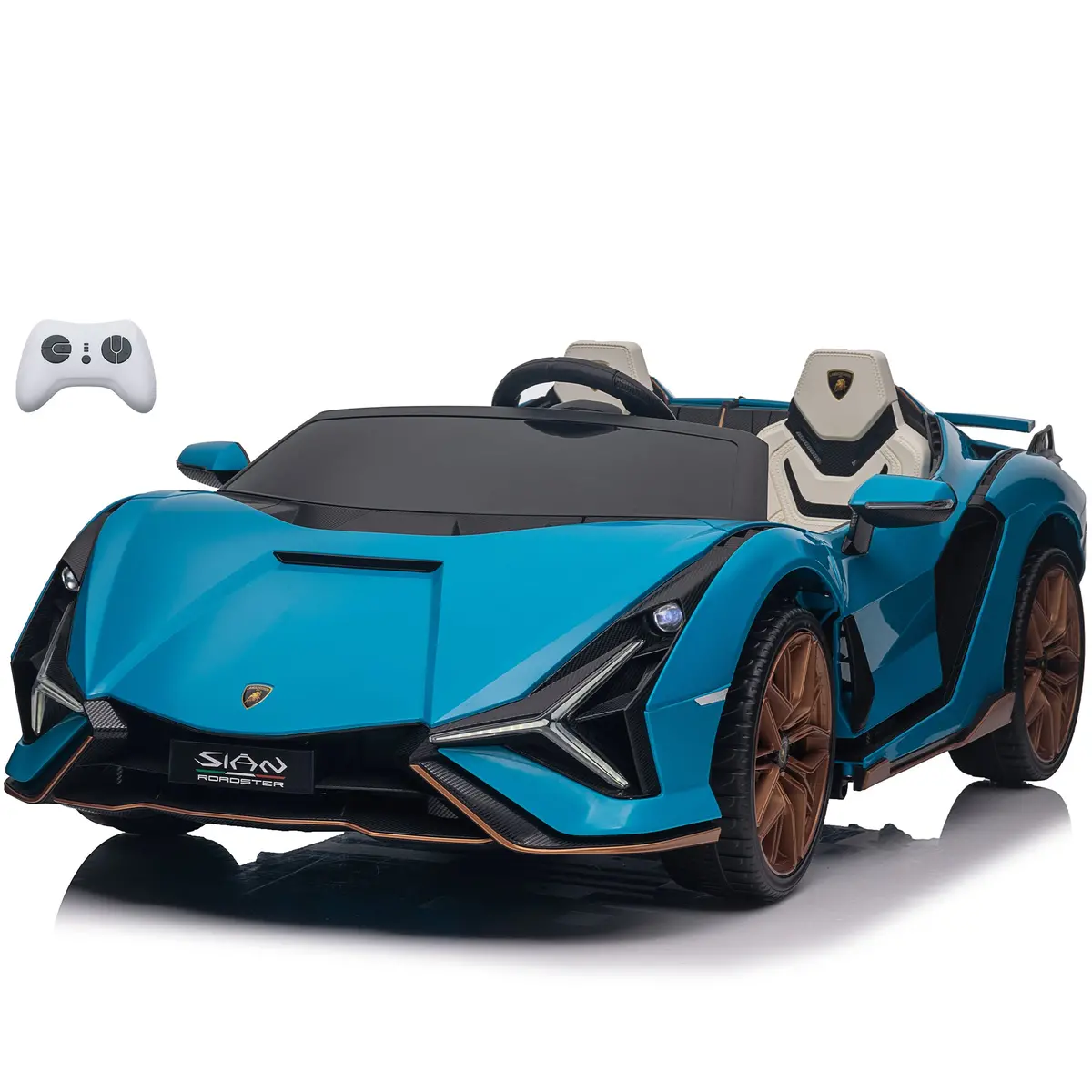 Lamborghini Sian 24V 2 Seater Ride On Car For Kids With 4Wd, Remote Control, Eva Wheels, Open Doors, Storage, Leather Seat, Led Lights & Music 1