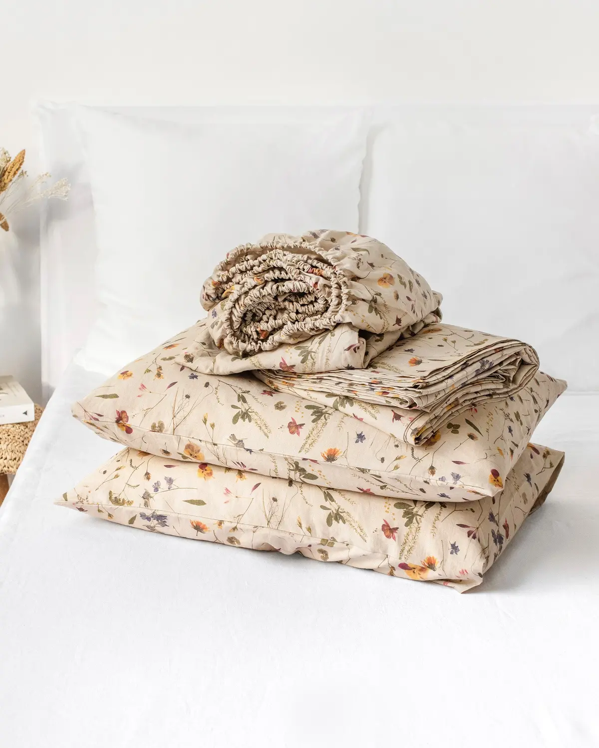 Magiclinen Botanical Print Linen Sheet Set (4 Pcs) 1