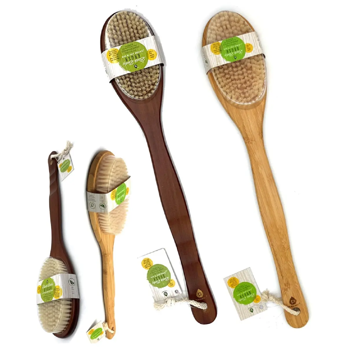 Pursonic Bath Body Brush With Long Bamboo Handle 1