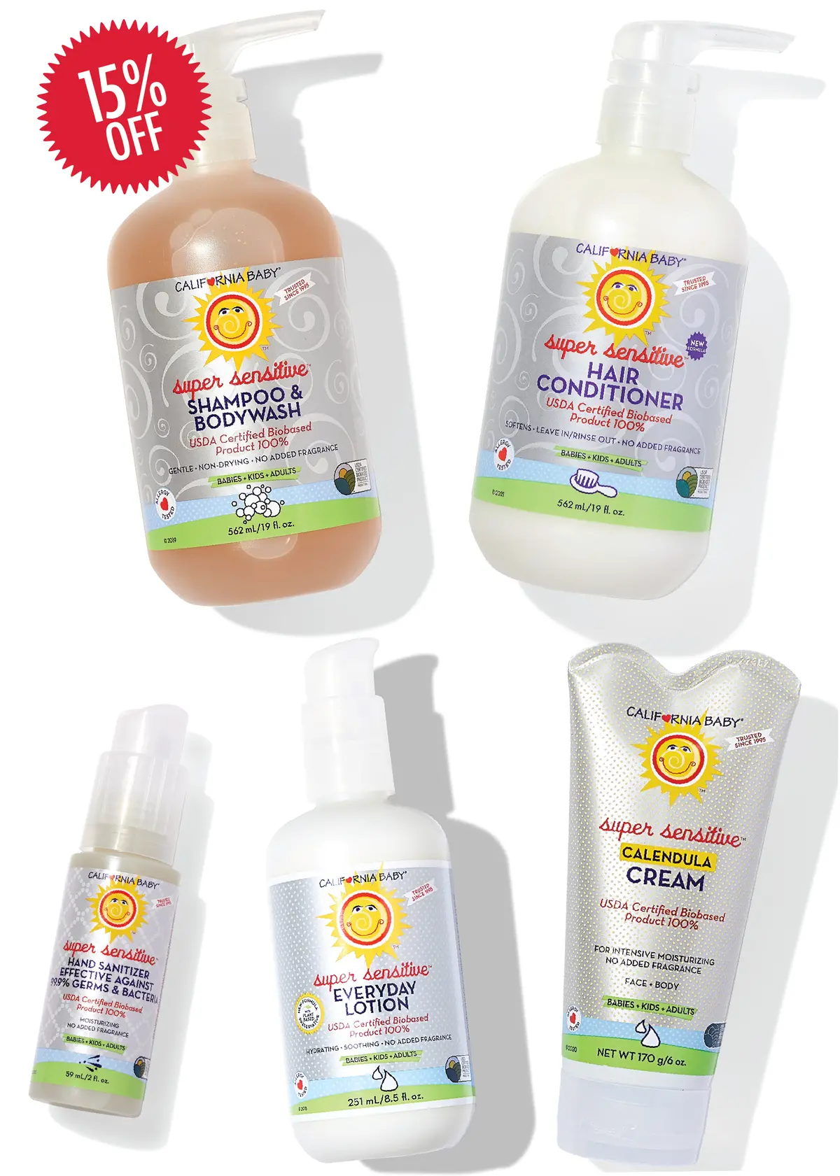 California Baby (No Added Fragrance)™ Sensitive Skin Bath Essentials 1