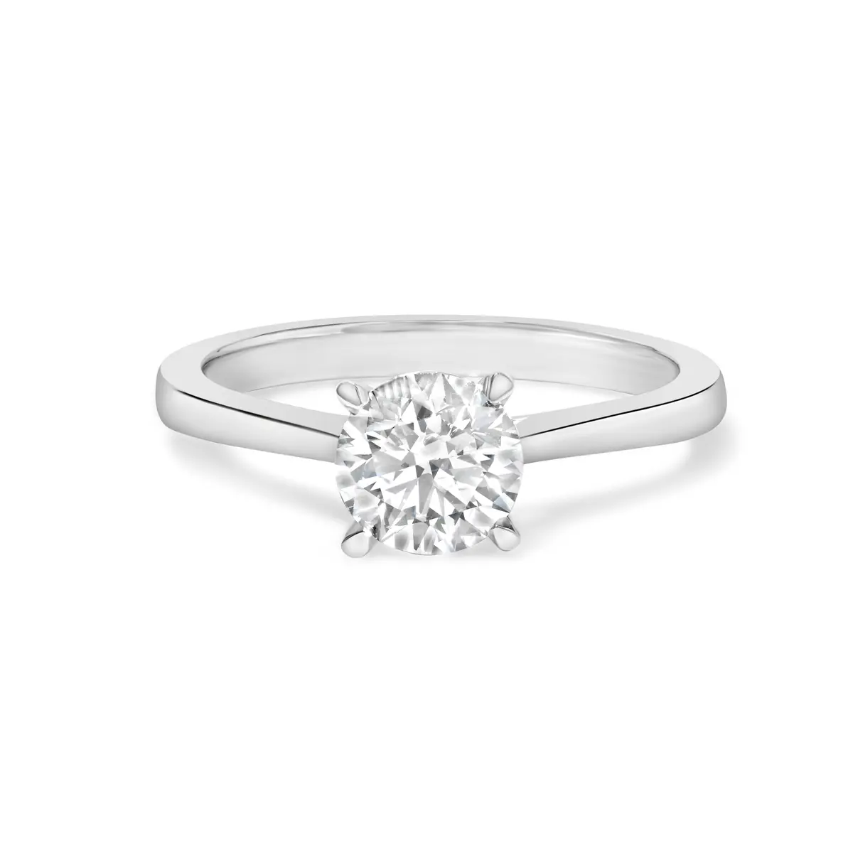 14K White Gold 1.0 Cttw Round Lab Grown Diamond Eagle Claw 4-Prong Set Solitaire Engagement Ring (F-G Color, Vs2-Si1 Clarity) - Ring Size 7 1