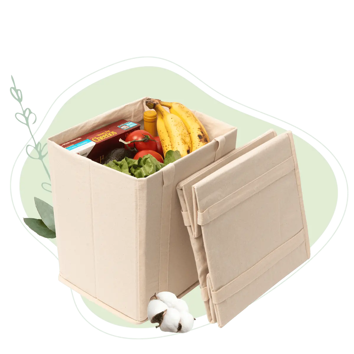 Organic Cotton Mart Collapsible Grocery Shopping Bags 1