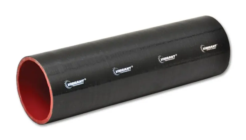 Vibrant 4-Ply Black Silicone Straight Hose Coupler — 2.25" I.D. × 12" Length 1