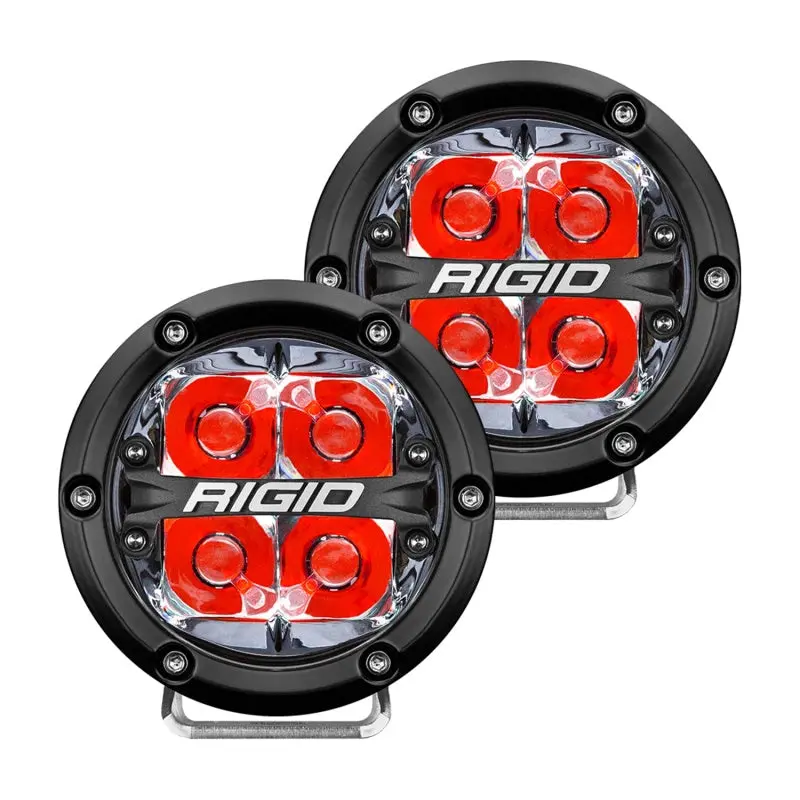 Rigid Industries 360-Series 4-Inch Led Spot Beam Lights – Red Backlight, Sold As Pair 1