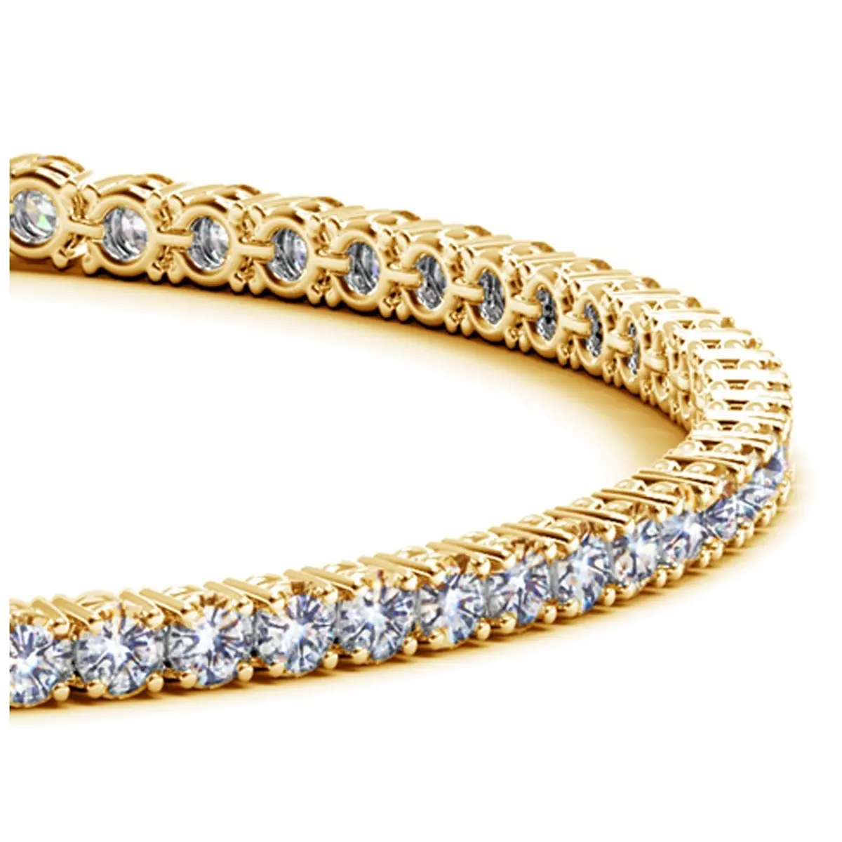 Lab Grown Round Diamond Tennis Bracelet In 14K Yellow Gold (3 Cctw F/G Vs2/Si1) 2