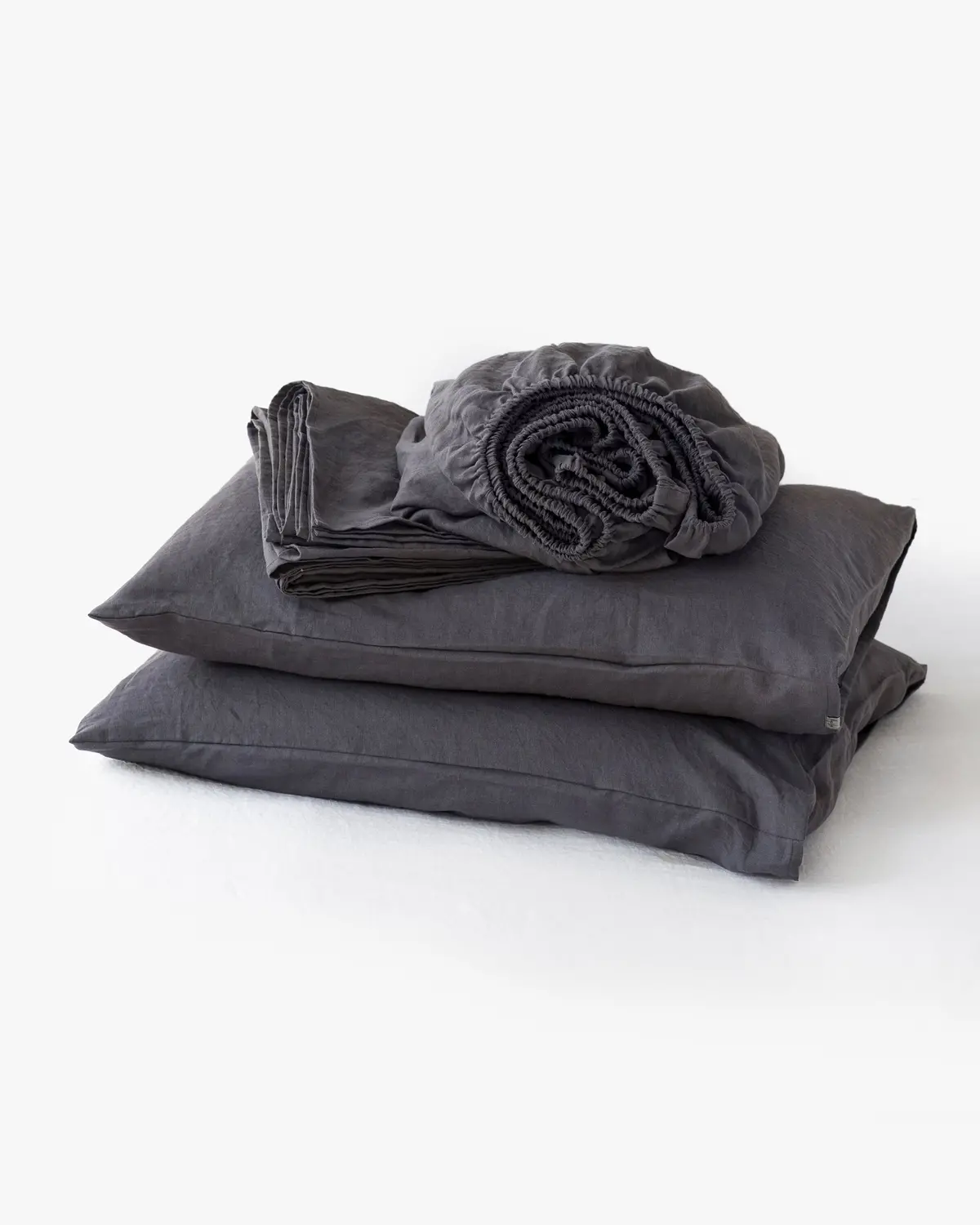 Magiclinen Charcoal Gray Linen Sheet Set (4 Pcs) 1