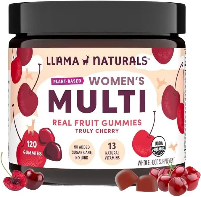 Llama Naturals Womens Multivitamin Gummies, Cherry (120 Ct) 1