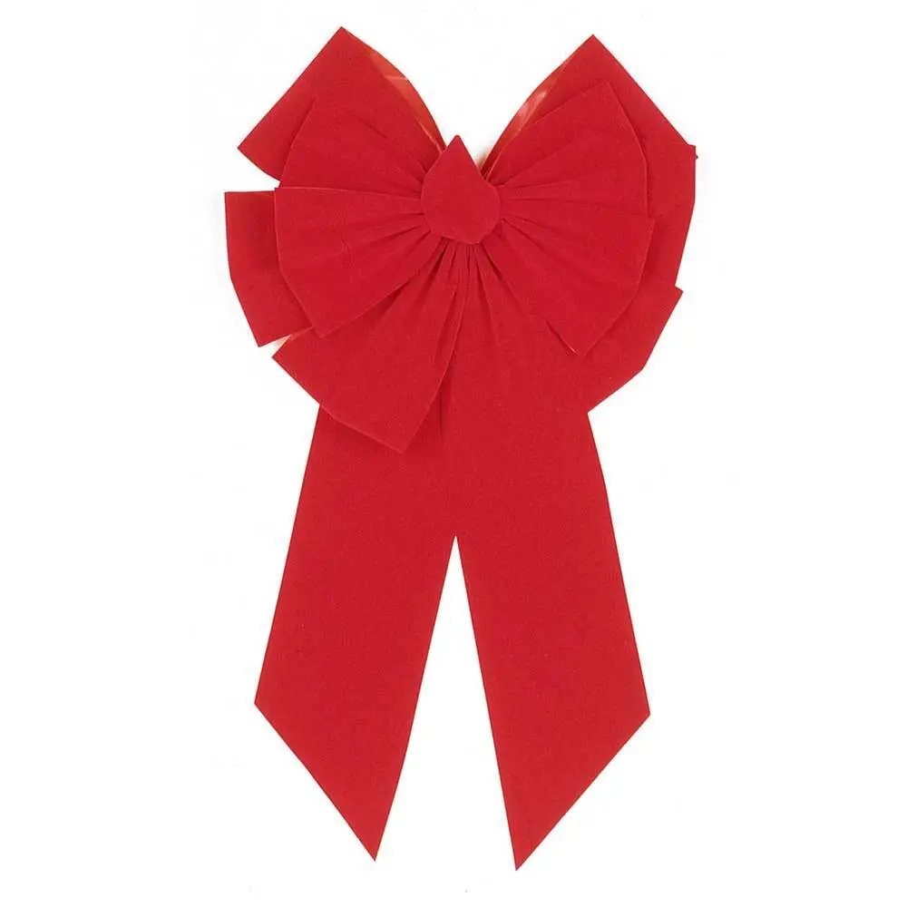 18" X 35" Deluxe 11-Loop Red Velvet Christmas Bow 2
