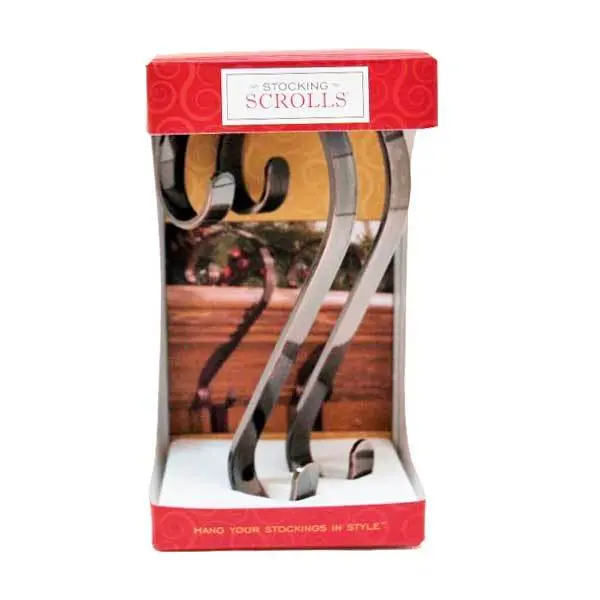 Scroll Christmas Stocking Holders By Haute Decor, 2-Pack 2