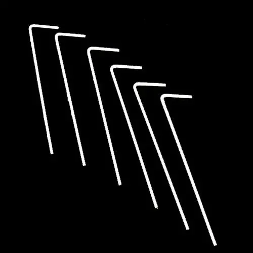 Set Of 6 White Metal Lawn Stakes 1