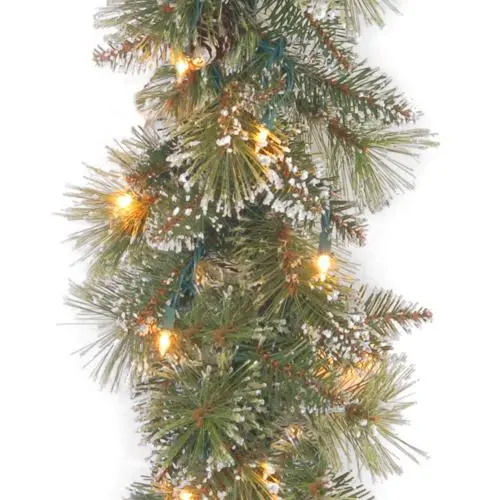 9' Crystal Elegance Pine Pre-Lit Artificial Garland 1