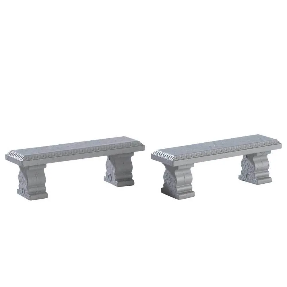 Lemax General Collectible Accessories: Plaza Bench, Set Of 2 #74236 1