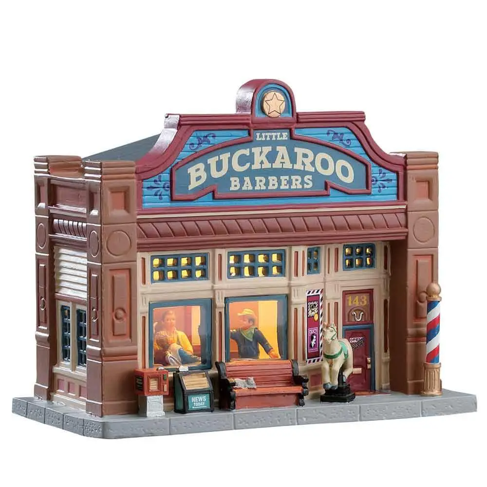 Lemax Jukebox Junction Lighted Building: Little Buckaroo Barbershop #75253 1