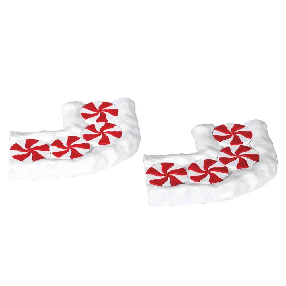 Lemax Sugar N Spice Accessory: Candy Cane Lane, Curved, Set Of 2 #74207 1