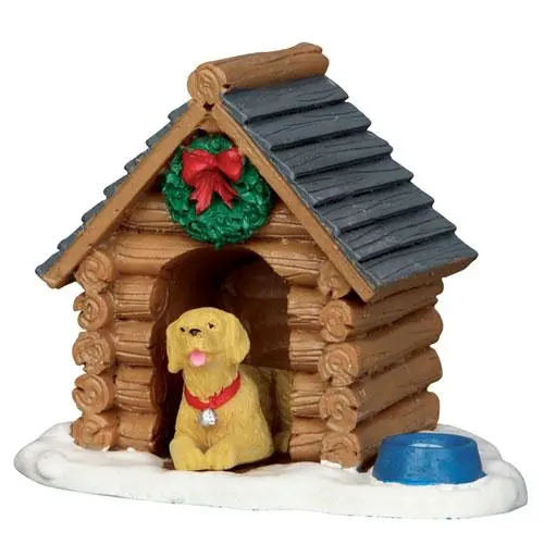 Lemax Vail Village Accessory: Log Cabin Dog House #54943 1