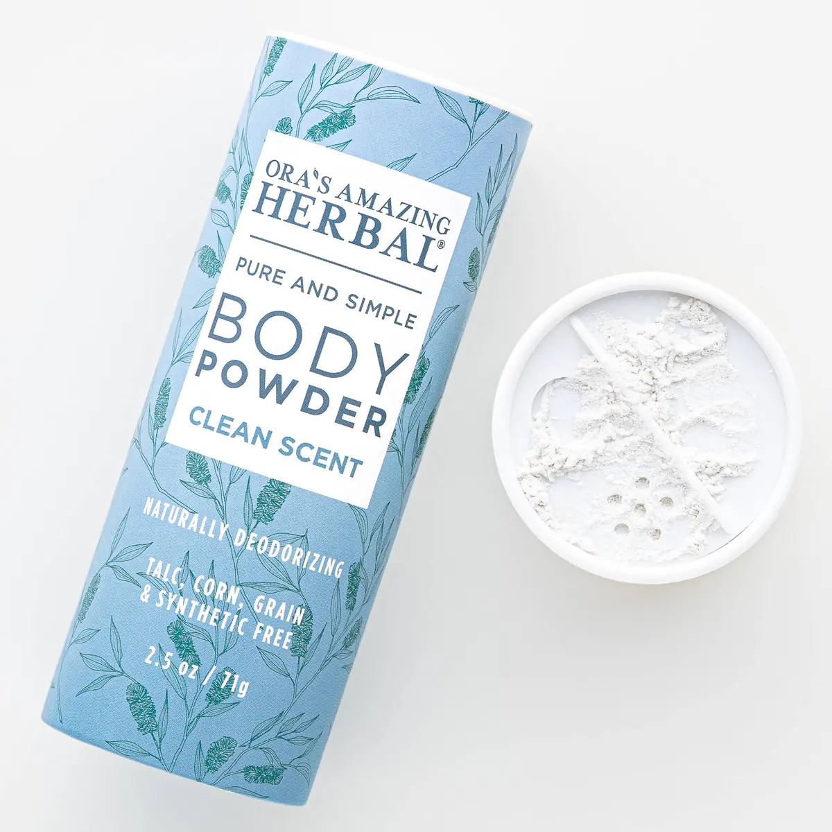 Ora's Amazing Herbal Talc Free Body Powder, Clean Scent 1
