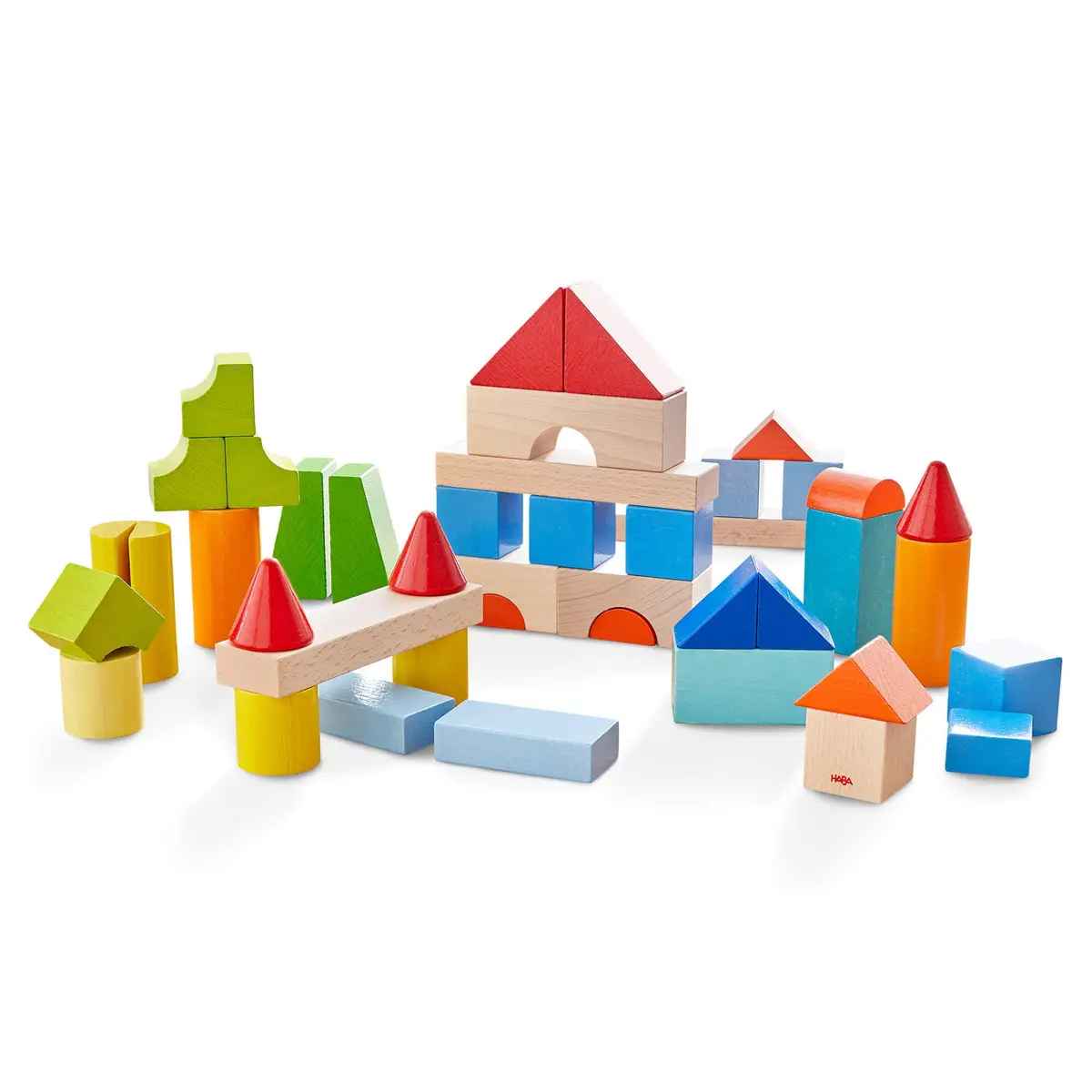 Haba Colored Wooden Building Blocks - 46 Piece Set 1