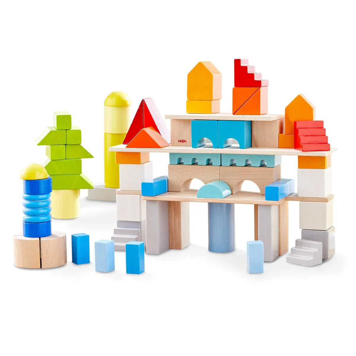 Haba Colored Wooden Building Blocks - 85 Piece Set 1
