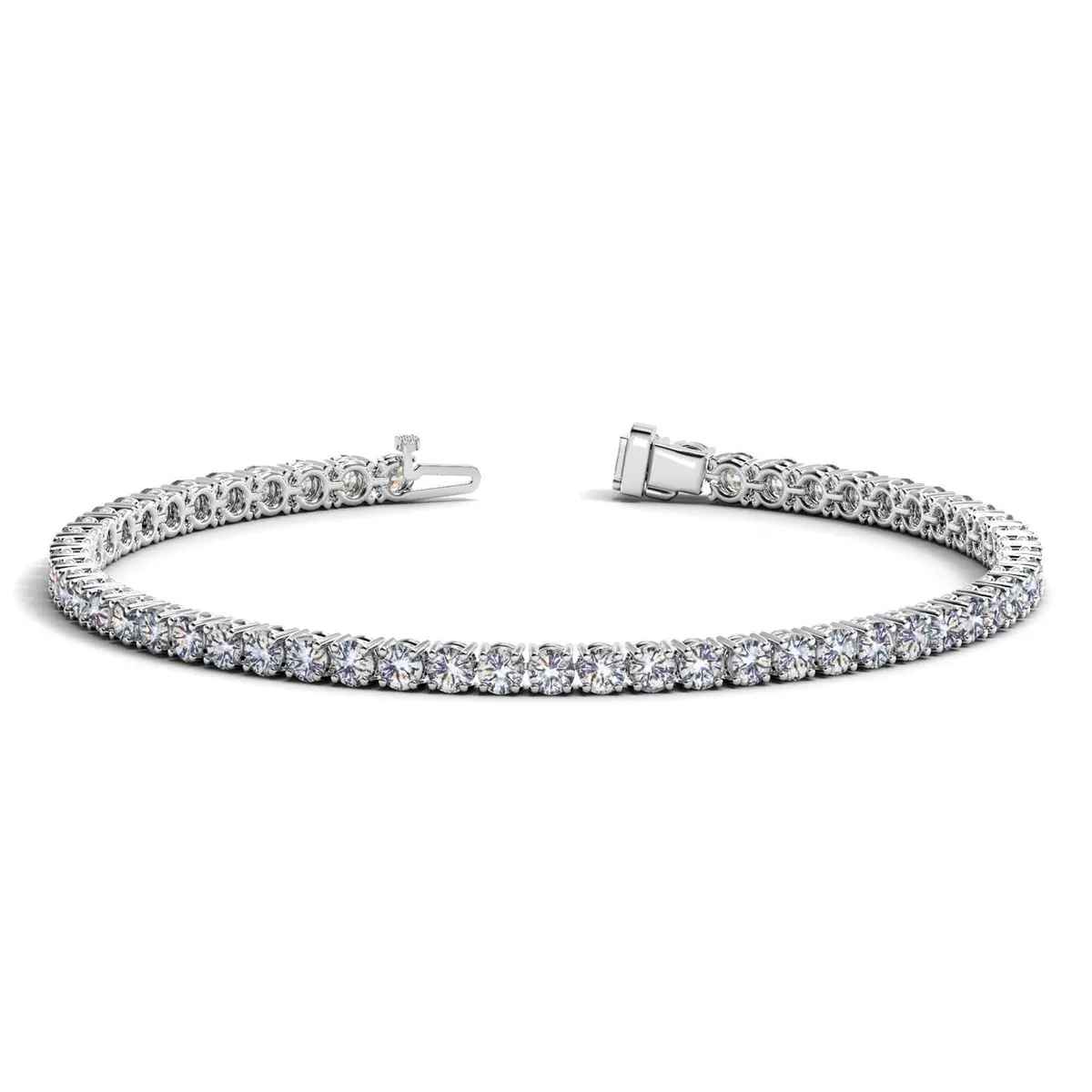 Lab Grown Round Diamond Tennis Bracelet In 14K White Gold (5 Cctw  F/G  Vs2/Si1) 1