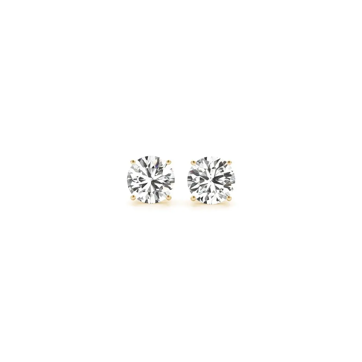 1 Cttw Certified Igi Lab Grown Round Diamond Stud Earrings 14K Yellow Gold (G/Vs2) 1