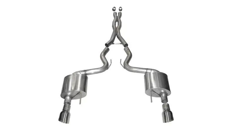 Corsa 2015 Ford Mustang Gt 5.0 3In Cat Back Exhaust, Polish Dual 4.5In Tip (Xtreme) 1