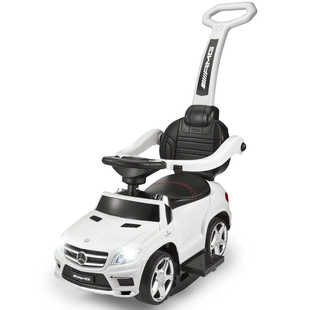 Mercedes-Benz Amg Gl63 4-In-1 Kids Ride-On Car With Push Bar, Led Lights, And Mp3 Player, Licensed 2