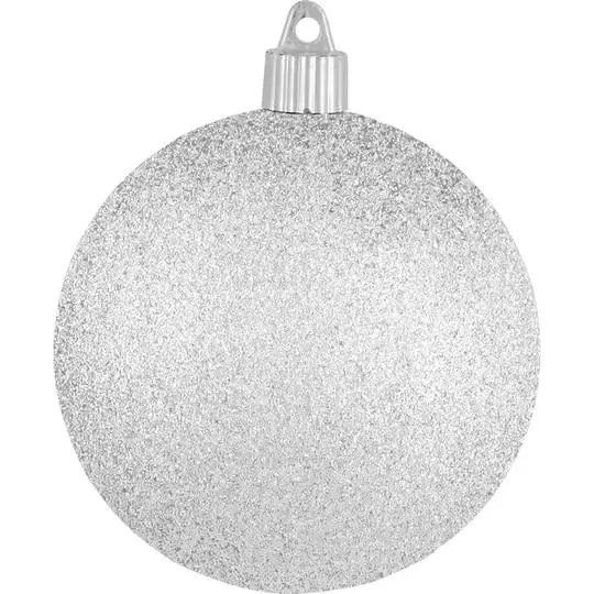 4" Shatterproof Silver Glitter Ball Ornament 1