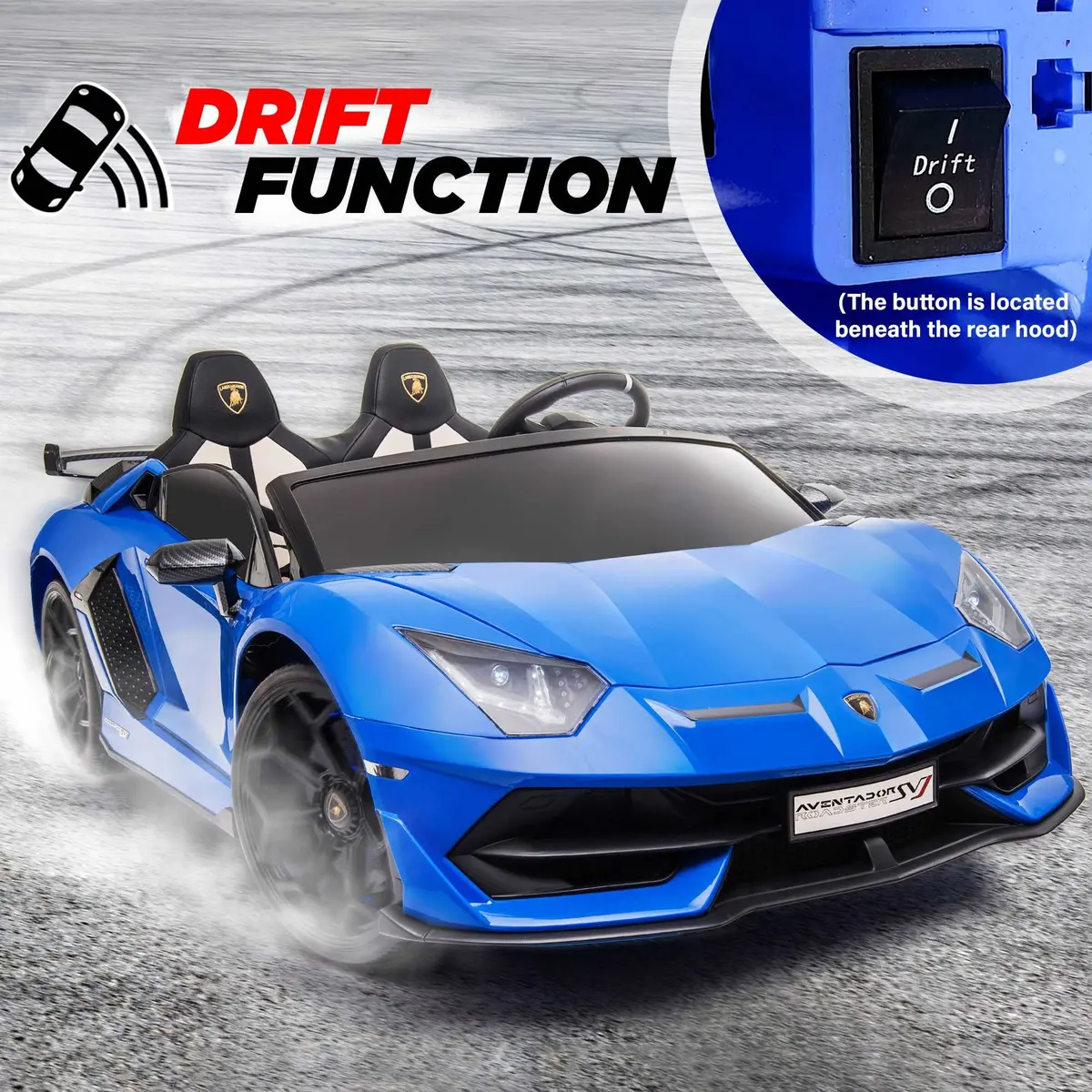 Lamborghini Aventador Svj 24V 2 Seater Ride On Car With Remote Control And Drift Function, Licensed 5