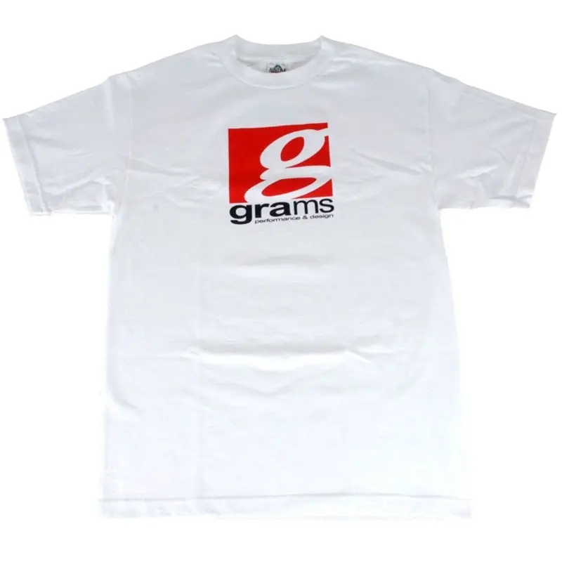 Grams Performance Logo White Cotton T-Shirt – Unisex Fit, Size Xxl 1