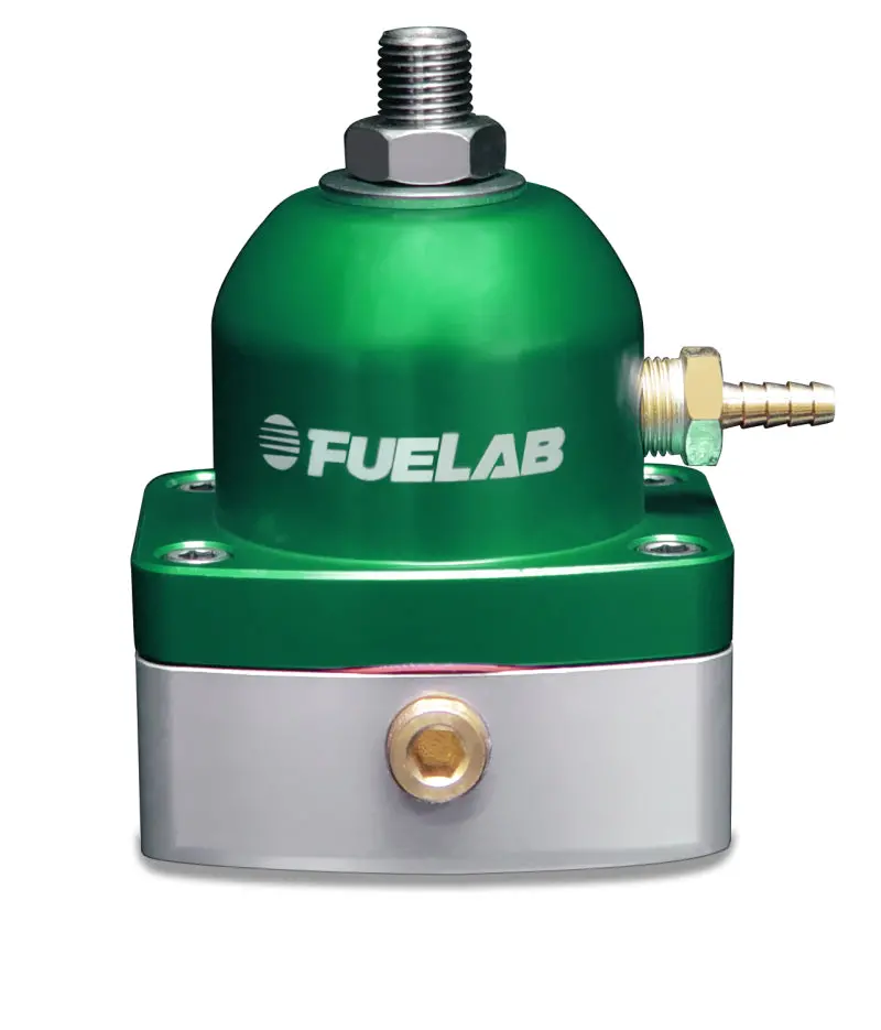 Fuelab Adjustable Efi Fuel Pressure Regulator — 25–90 Psi, Dual -6An Inlet, Single -6An Return, Green Housing 1