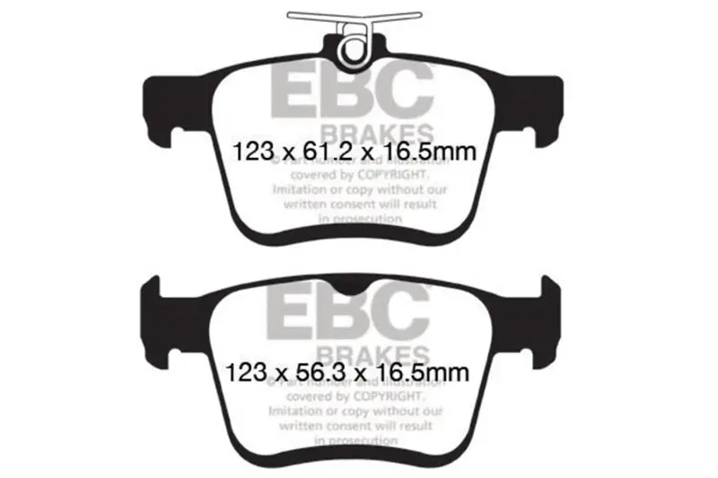 Ebc Yellowstuff Rear Brake Pads For 2014+ Audi A3 1.8T With Electronic Parking Brake 1