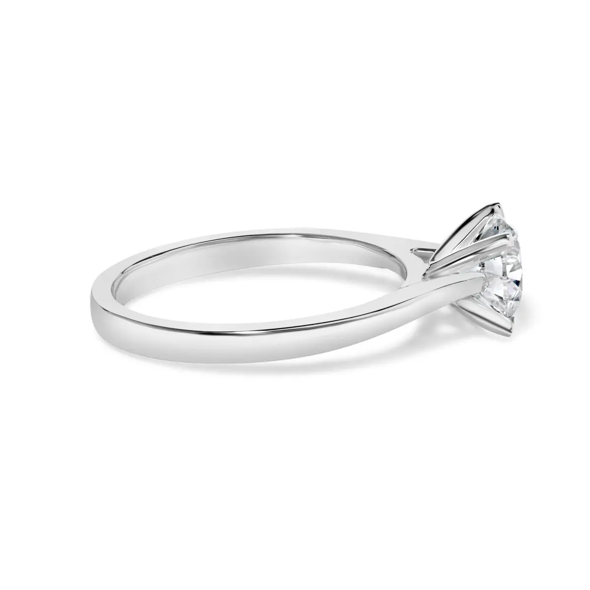 14K White Gold 1.0 Cttw Round Lab Grown Diamond Eagle Claw 4-Prong Set Solitaire Engagement Ring (F-G Color, Vs2-Si1 Clarity) - Ring Size 7 2
