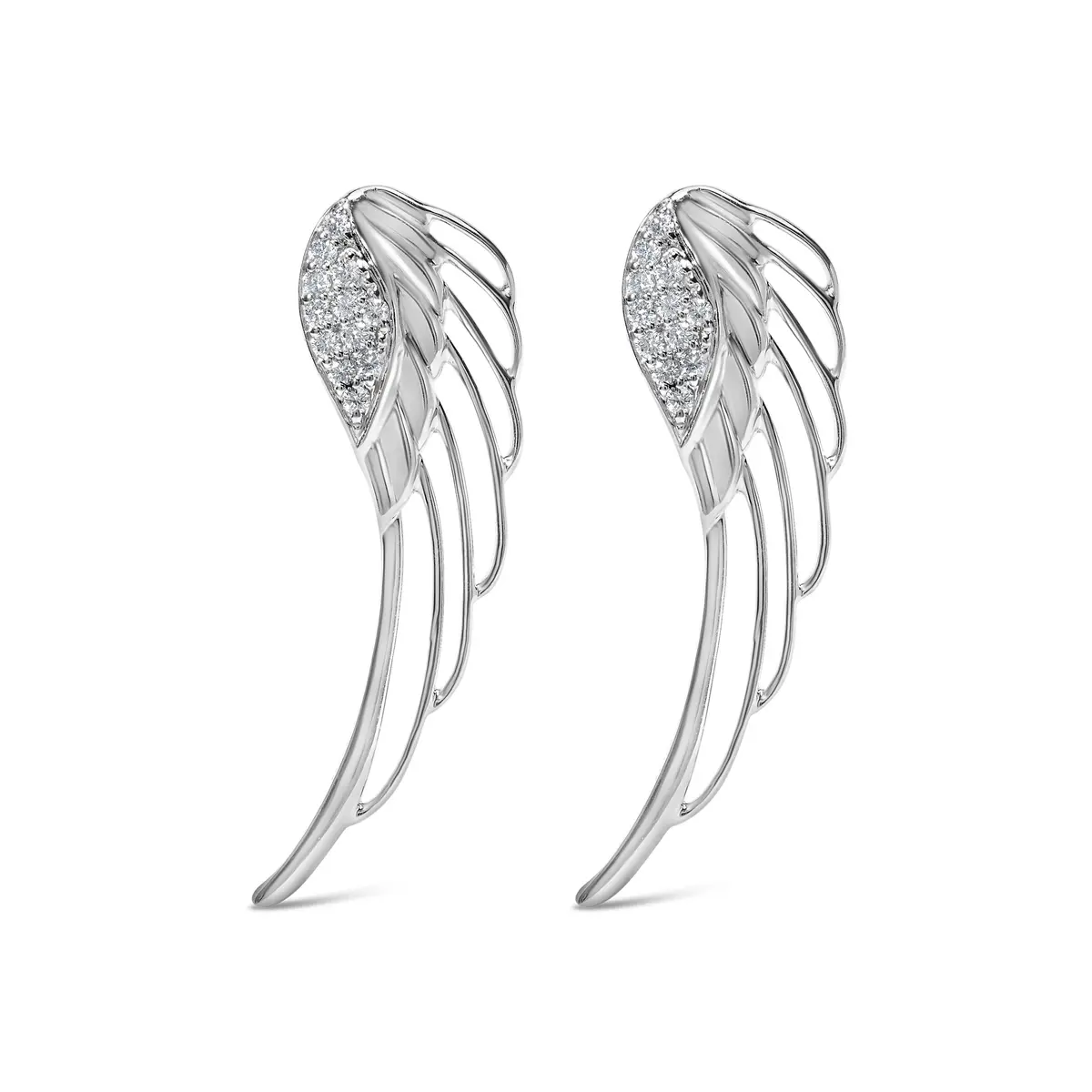 14K White Gold 1/4 Cttw Lab Grown Diamond Angel Wing Stud Earrings (F-G Color, Vs1-Vs2 Clarity) 1