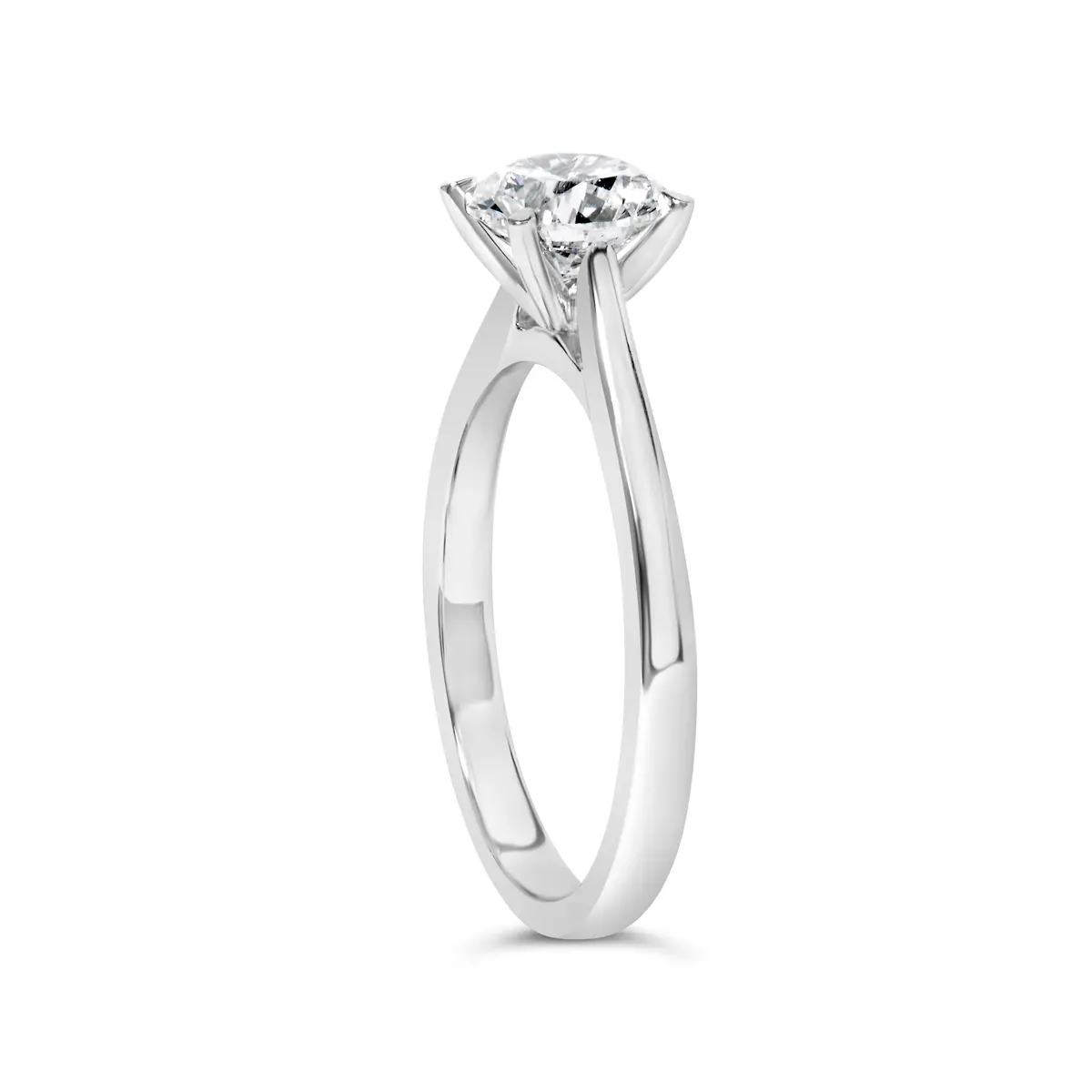 14K White Gold 1.0 Cttw Round Lab Grown Diamond Eagle Claw 4-Prong Set Solitaire Engagement Ring (F-G Color, Vs2-Si1 Clarity) - Ring Size 7 4