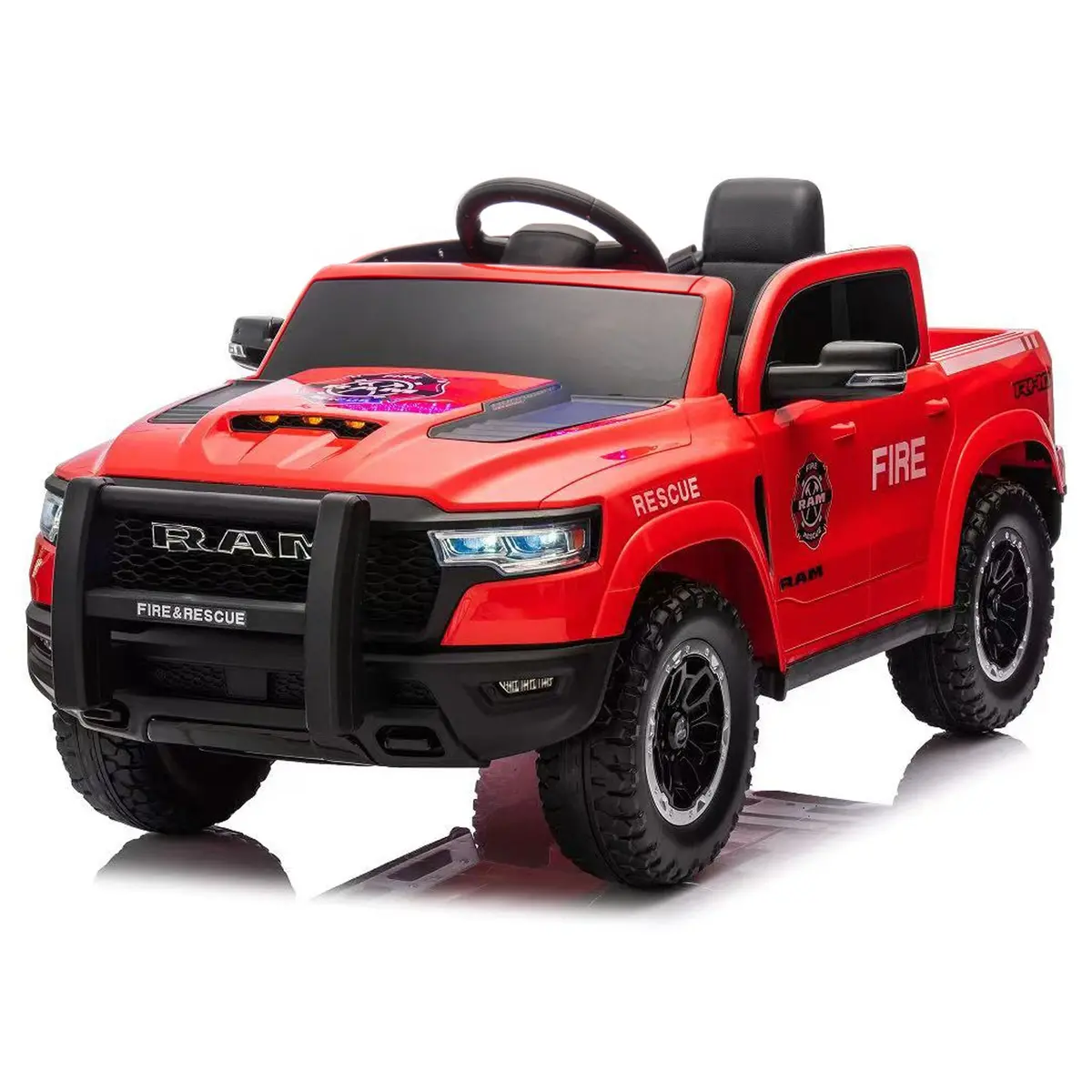 Licensed Ram 1500 12V Ride-On Truck For Kids Ages 3+, Electric Vehicle With Parent Remote Control, Dual Speed, Suspension, Led Lights, Mp3, Cargo Storage 8