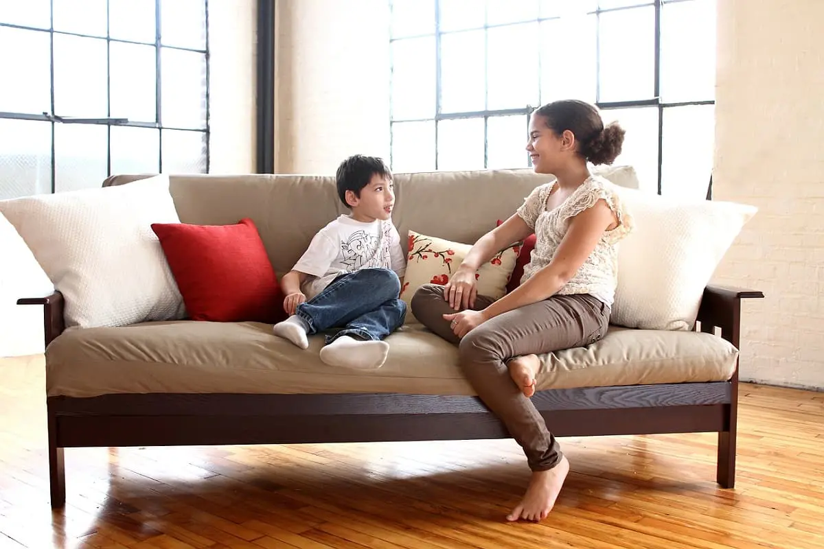 White Lotus Green Cotton & Wool Dreamton Futon 1