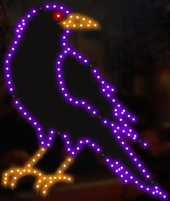 16" Hi-Vibrant Led Raven Decoration 1