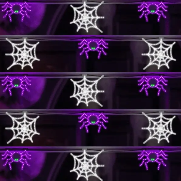 7.5' Led Spider & Web Light Set 1