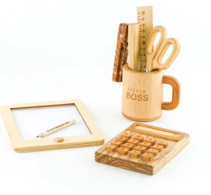 Poppybabyco Wooden Pretend And Play Office Set 1
