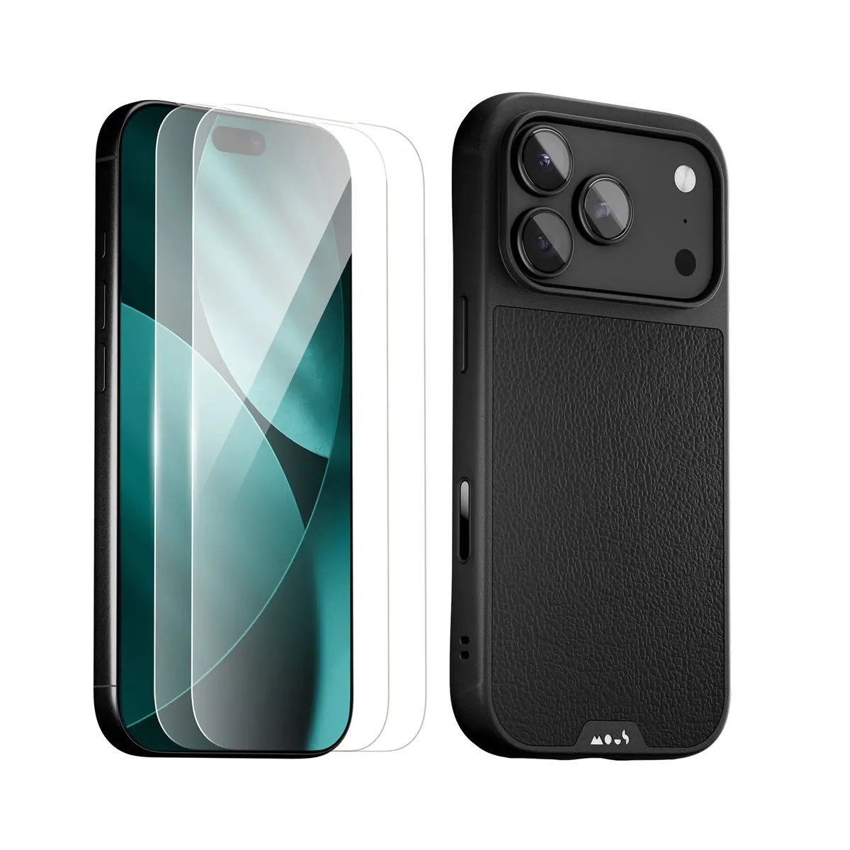 Black Leather Protective Case And Screen Protector - Apple Essentials Kit 1
